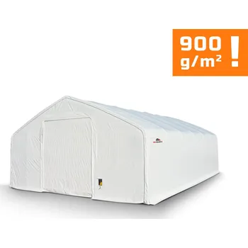 Zahradní stan Plachtová hala šířka: 10 m, délka: 18,3 m, výška: 5,2 m, PVC 900 g/m2 BÍLÁ Dodání za 2 až 3 měsíce: 10% SLEVA