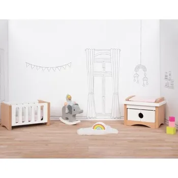 Doplněk pro panenku Goki Dřevěný nábytek do domečku pro panenky - dětský pokoj