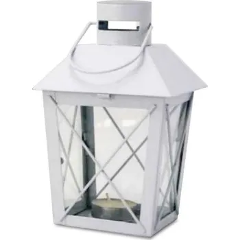 Lucerna kov, sklo 115x190mm bílá