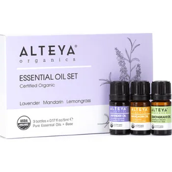 Vůně do bytu Dárkový set esenciálních olejů Alteya Organics 3x5 ml
