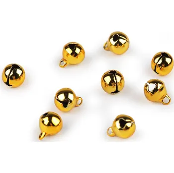 Vánoční dekorace Rolničky oděvní, vhodné na praní Ø8 mm - zlatá tmavá (20 ks)