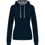 KARIBAN Dámská mikina s kontrastní kapucí K465 Barva: Modrá námořní - Šedá, Velikost: L