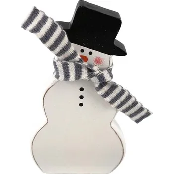 Vánoční dekorace Sněhulák bílá/černá 110x200 dekorace