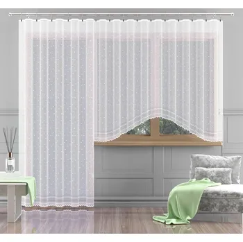 Hotová záclona nebo balkonový komplet, Christina , bílá