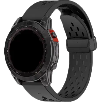 Ostatní příslušenství k chytrým hodinkám Silikonový řemínek s magnetickou přezkou EasyFit/QuickFit 22 mm na Garmin watch Černá