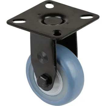 Pojezdové kolečko Přístrojové kolečko, pevné, běhoun modrý, vidlice černá, pr. 50 mm, s plotýnkou, nosnost 50 kg