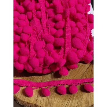 Prýmek šíře 30 mm s bambulkami Ø13 mm barva fuchsiová