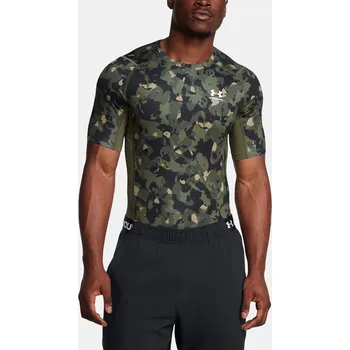 Pánské tričko Pánské tričko Under Armour UA HG Armour Prtd SS-GRN - zelené camo Velikost: XL