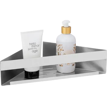 Rohová samodržící koupelnová polička z nerezové oceli v matně stříbrné barvě Genova – Wenko ID_1455432