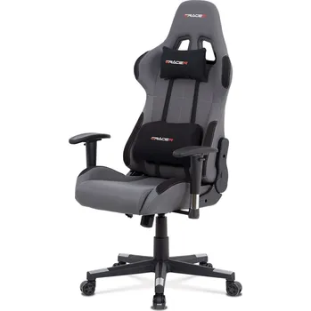 Kancelářská židle, šedá látka, houpací mech., plastový kříž