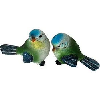 dekorace PTÁK sedící 15x8cm, v.11cm, DB, polyresin