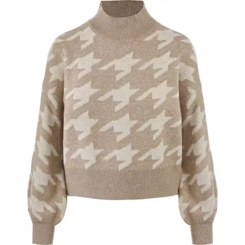 Dámský svetr BÉŽOVÝ SVETR SE VZOREM Vero Moda