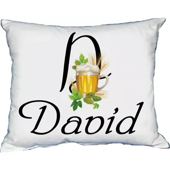 Dekorativní polštářek Polštář s pánským jménem DAVID Bílý (polštářek pánské jméno )