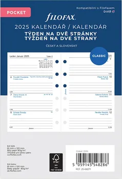 Náplň do diáře Filofax Náplň do diáře týdenní A7 2025