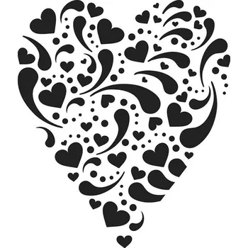 Šablona Filigránové srdce , plast, 10 x 15 cm