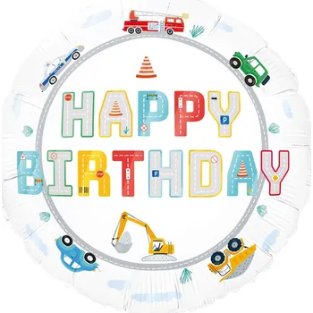 Balónek Party Pal Balonek fóliový Happy Birthday doprava, 45 cm