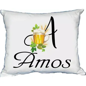 Dekorativní polštářek Polštář s pánským jménem AMOS Černý (polštářek pánské jméno )