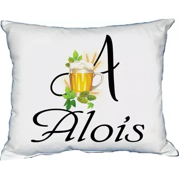 Dekorativní polštářek Polštář s pánským jménem ALOIS Žlutá (polštářek pánské jméno )