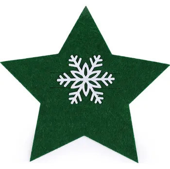 Vánoce Vánoční prostírání na příbor hvězda Varianta: zelená tmavá, Balení: 4 ks