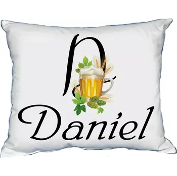 Dekorativní polštářek Polštář s pánským jménem DANIEL Bílý (polštářek pánské jméno )
