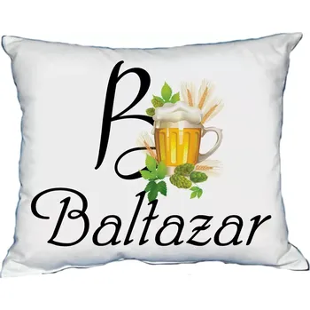 Dekorativní polštářek Polštář s pánským jménem BALTAZAR Žlutá (polštářek pánské jméno )