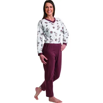 Dámský overall Pyžamový overal pro dlouhodobě nemocné pacienty květinová bordura Velikost: M