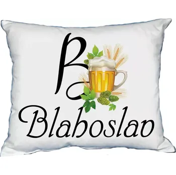 Dekorativní polštářek Polštář s pánským jménem BLAHOSLAV Bílý (polštářek pánské jméno )