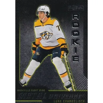 Karetní hra insert RC karta LUKE EVANGELISTA 23-24 Metal Universe 08-09 Rookie Retro číslo R-48