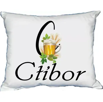Dekorativní polštářek Polštář s pánským jménem CTIBOR Černý (polštářek pánské jméno )