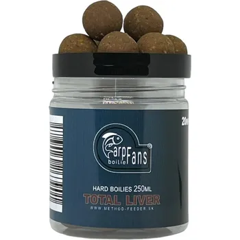 Nástraha METHOD FEEDER FANS Boilies Hard Carp Fans 20 mm 250 ml Varianta: Hard Boilies Carp Fans Boilies Total Liver 20 mm 250 ml