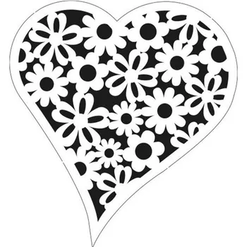 Šablona Květinové srdce 2, 20 x 30 cm, plast