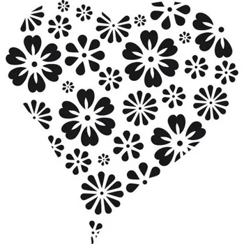 Šablona Květinové srdce, 20 x 30 cm, plast
