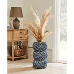 Váza na květiny modrá oxid hořečnatý venkovní vnitřní květináč retro boho styl doplňky Beliani