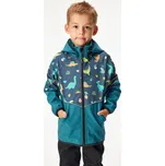 Unuo Unuo, Dětská softshellová bunda s fleecem Slim, Kobaltová, Dinosauři /104