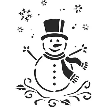Šablona - sněhulák, plast, 10 x 15 cm