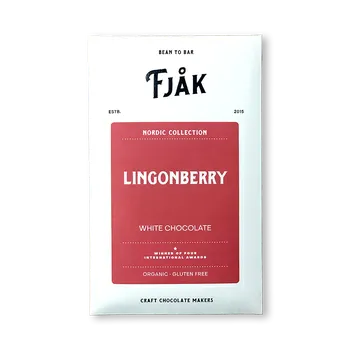 Čokoláda Bílá čokoláda s brusinkami Fjak Lingonberry 34%