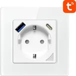 Tuya wifi zásuvka pod omítku s USB Barva: bílá