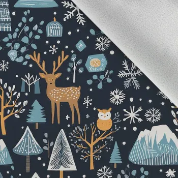 Softshell zimní sova a jelen v lese