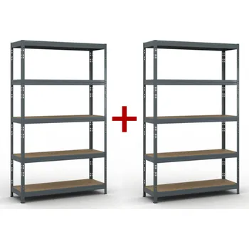 Dílenský regál Policový regál 1+1 ZDARMA, 1966x1200x400 mm, nosnost 280kg