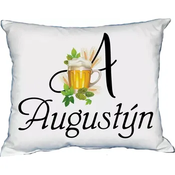 Dekorativní polštářek Polštář s pánským jménem AUGUSTÝN Černý (polštářek pánské jméno )