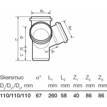 Kanalizační potrubí Vesmírná čtyřkolka Wavin, O 110 / 110 / 110, 67°