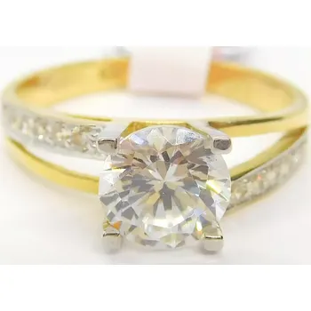 Prsten Klenoty Budín Mohutný zásnubní dámský zlatý prsten se zirkony 585/2,07gr vel. 51 HK1171 (Klenoty Budín Mohutný zásnubní dámský zlatý prsten se zirkony 585/2,07gr vel. 51 HK1171)