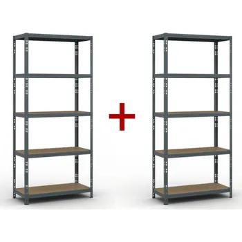 Dílenský regál Policový regál 1+1 ZDARMA, 1954x900x400 mm, nosnost 175kg