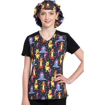 Dámská halenka Tooniforms Zdravotnická dámská halena Disney s potiskem medvídka Pů TF639 PHRR Velikost: XS