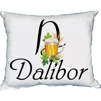 Dekorativní polštářek Polštář s pánským jménem DALIBOR Bílý (polštářek pánské jméno )