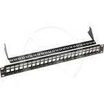 SX24M-0-STP-BK-UNI - 19" patch panel, 1U, 24 portů, neosazený