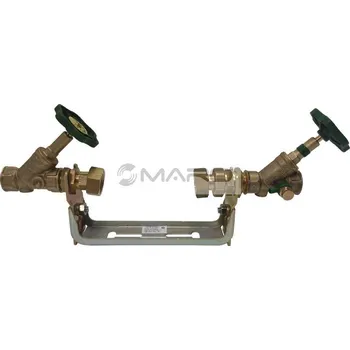 Greiner Souprava vodoměrná se šroubením, ventily Schlösser 3/4", pro vodoměr se závitem 1" 130 mm (128-148 mm), pozinkovaný držák posuvný od zdi, 7951.05.00.075V.VS