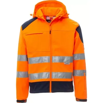 pracovní bunda PAYPER SHINE 2.0 HiVis softshell bunda kapuce oranžová - v. XL
