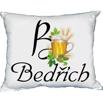 Dekorativní polštářek Polštář s pánským jménem BEDŘICH Světle zelený (polštářek pánské jméno )