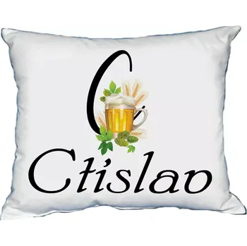 Dekorativní polštářek Polštář s pánským jménem CTISLAV Černý (polštářek pánské jméno )